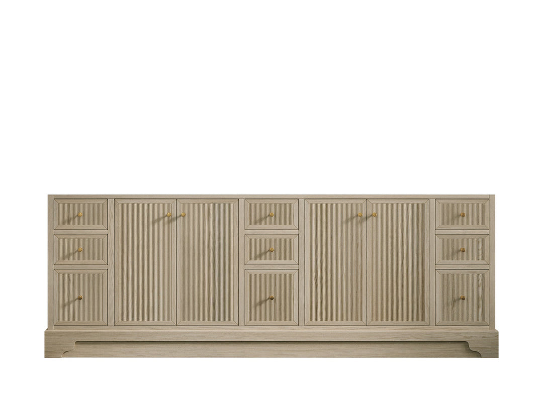 Manhattan Oak 84 in. W x 22 in. D Double Sink Bathroom Vanity in Nordic White- Cabinet Only