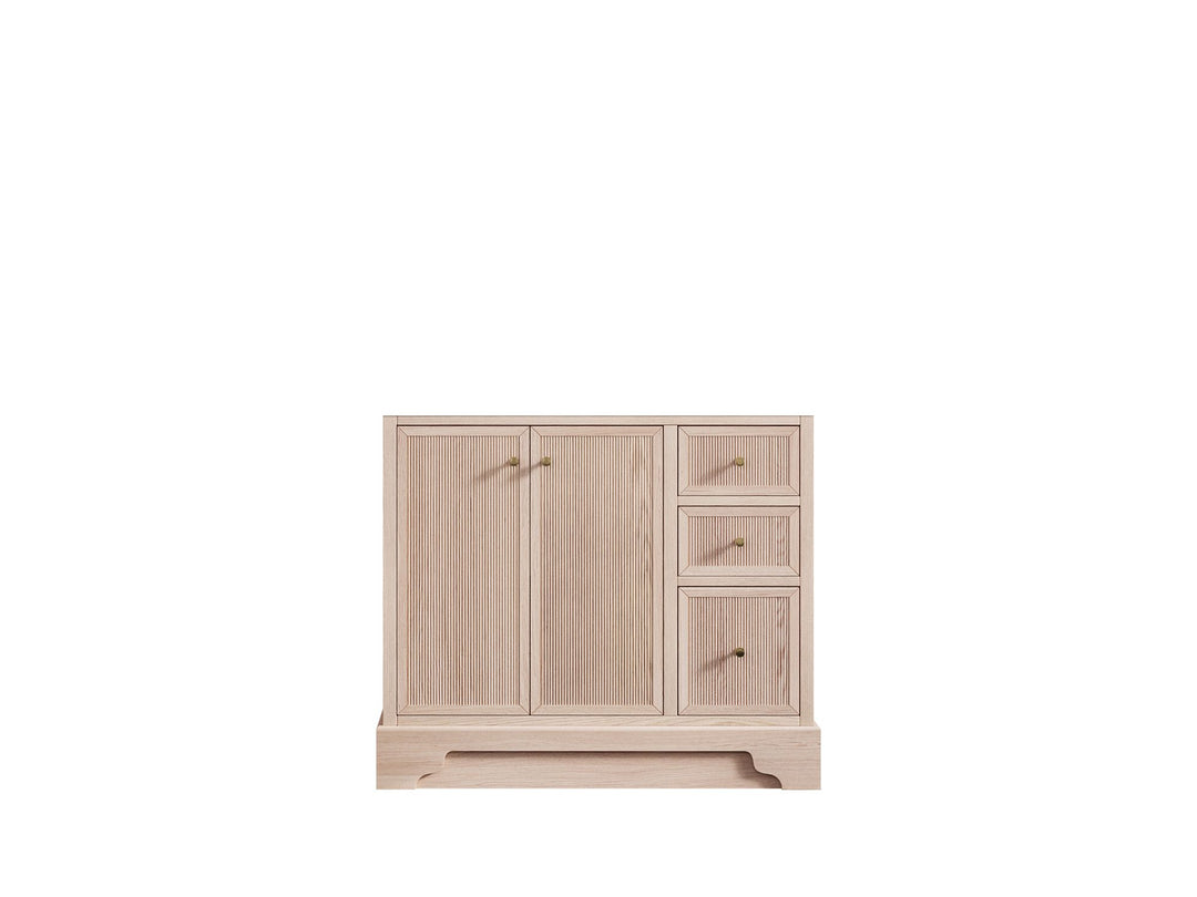 Manhattan White Oak 36 in. W x 22 in. D Left Offset Sink Bathroom Vanity - Cabinet Only
