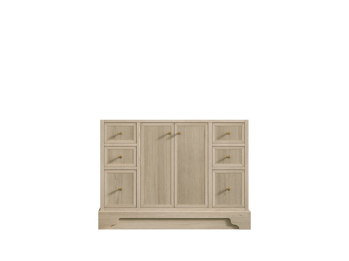 Manhattan Oak 42 in. W x 22 in. D Single Sink Bathroom Vanity in Nordic White - Cabinet Only