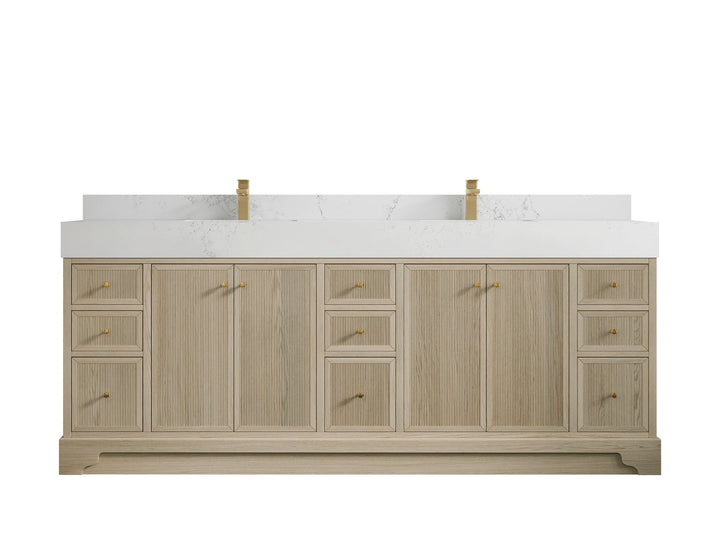 Manhattan White Oak 84 in. W x 22 in. D Double Sink Bathroom Vanity - photo 7