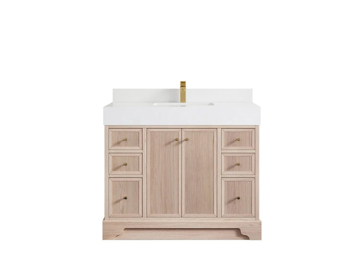 Manhattan White Oak 42 in. W x 22 in. D Single Sink Bathroom Vanity - photo 8