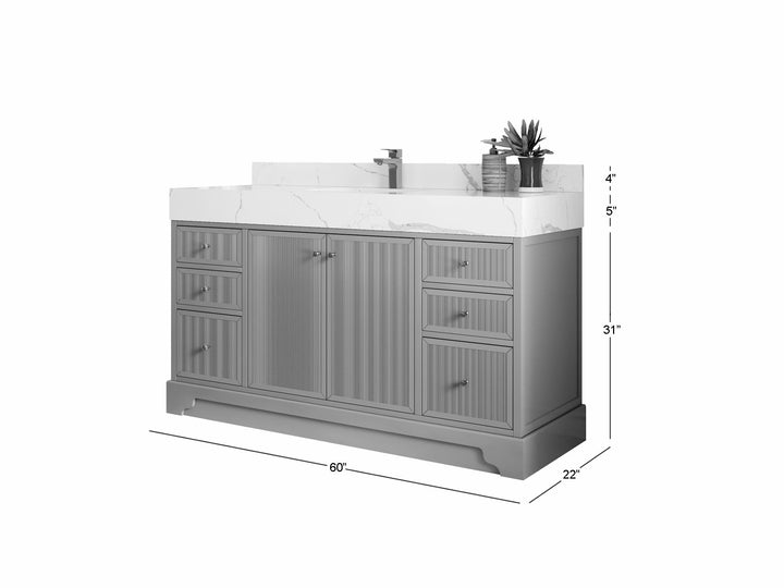 Manhattan 60 in. W x 22 in. D Single Sink Bathroom Vanity - photo 1