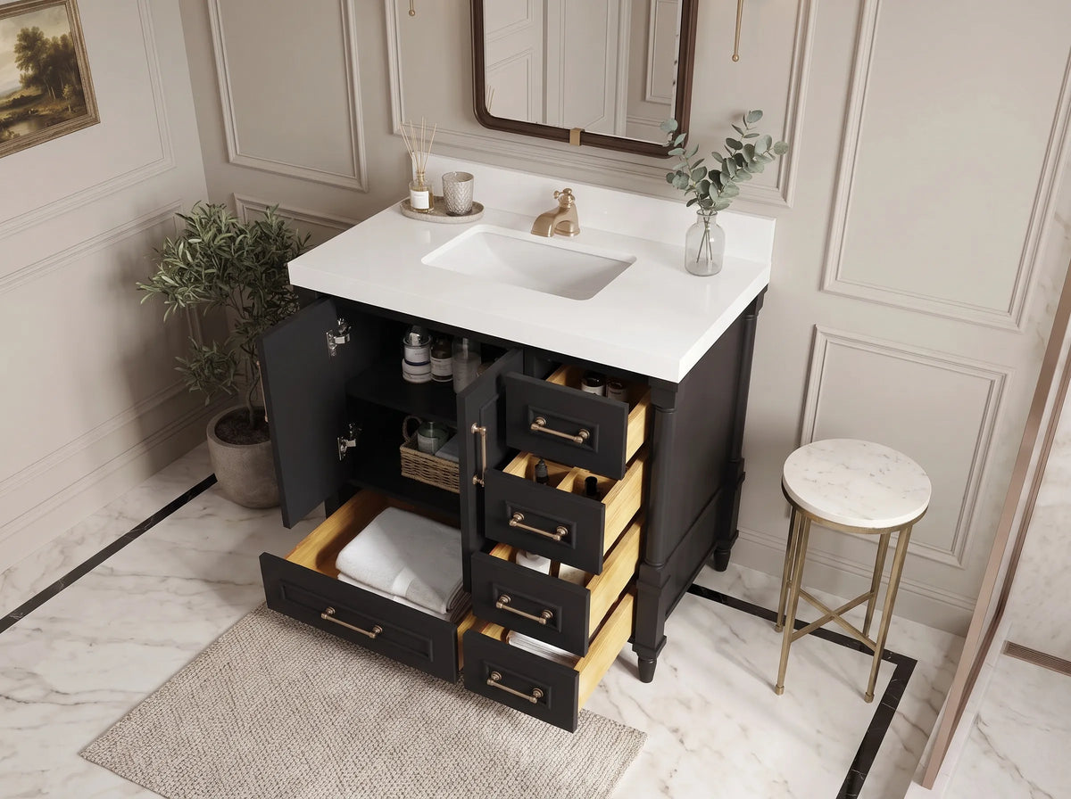 Aberdeen 36 in. W x 22 in. D Center Sink Bathroom Vanity