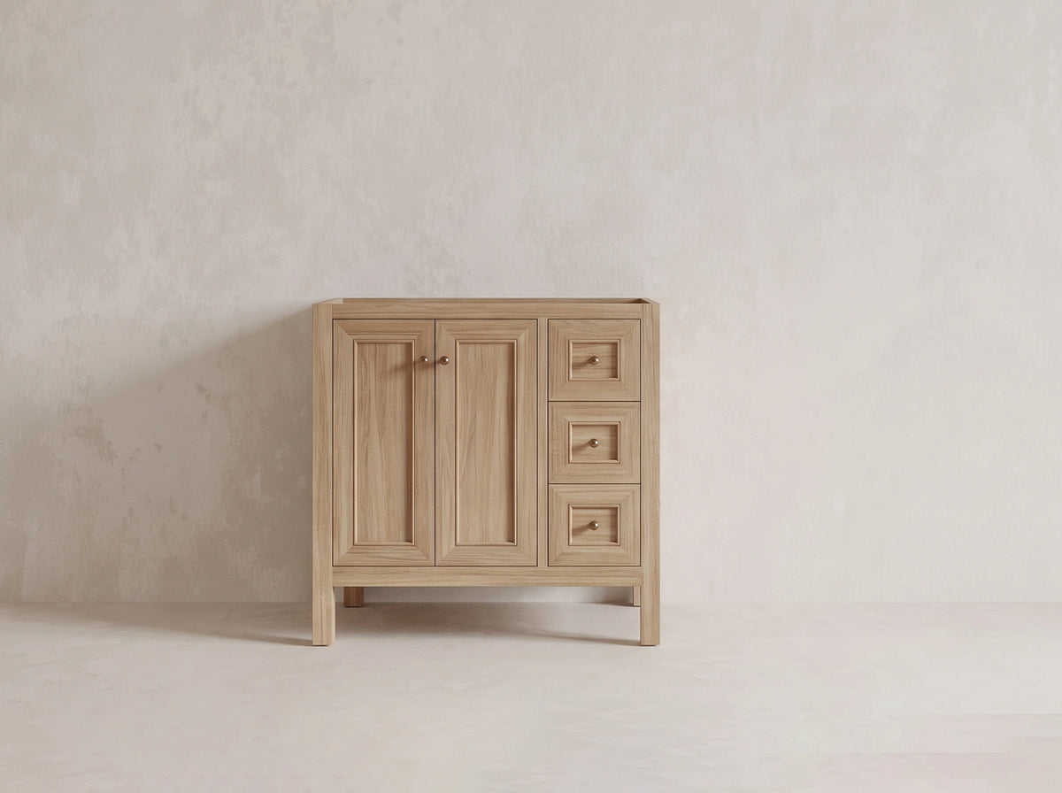 Nashville Teak Wood 36 in. W x 22 in. D Center Sink Bathroom Vanity