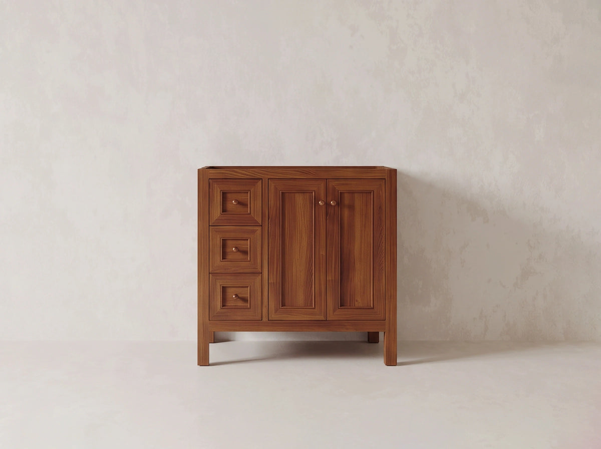 Nashville 36 in. W x 22 in. D Center Sink Teak Wood Bathroom Vanity