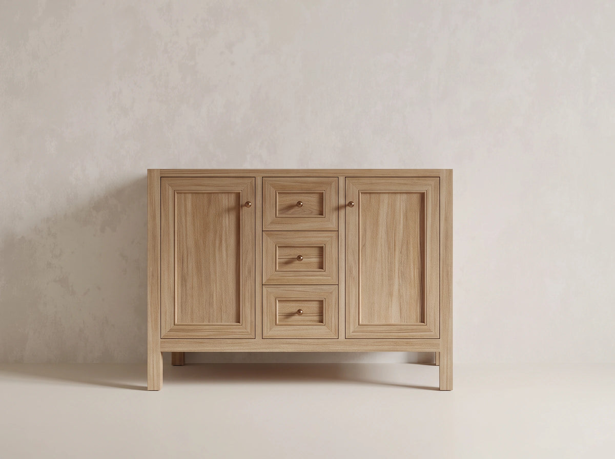 Nashville Teak Wood 48 in. W x 22 in. D Double Sink Bathroom Vanity