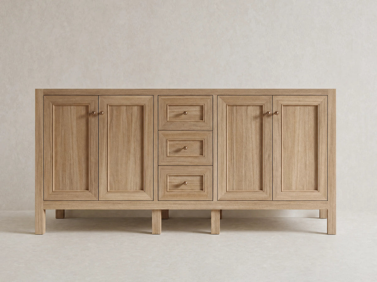 Nashville Teak Wood 72 in. W x 22 in. D Double Sink Bathroom Vanity