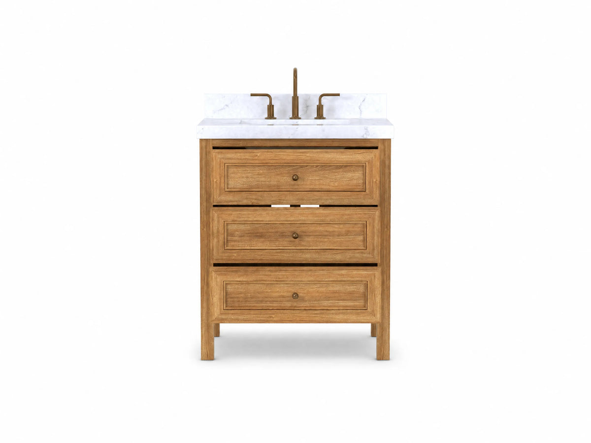 Nashville Teak Wood 30 in. W x 22 in. D Single Sink Bathroom Vanity