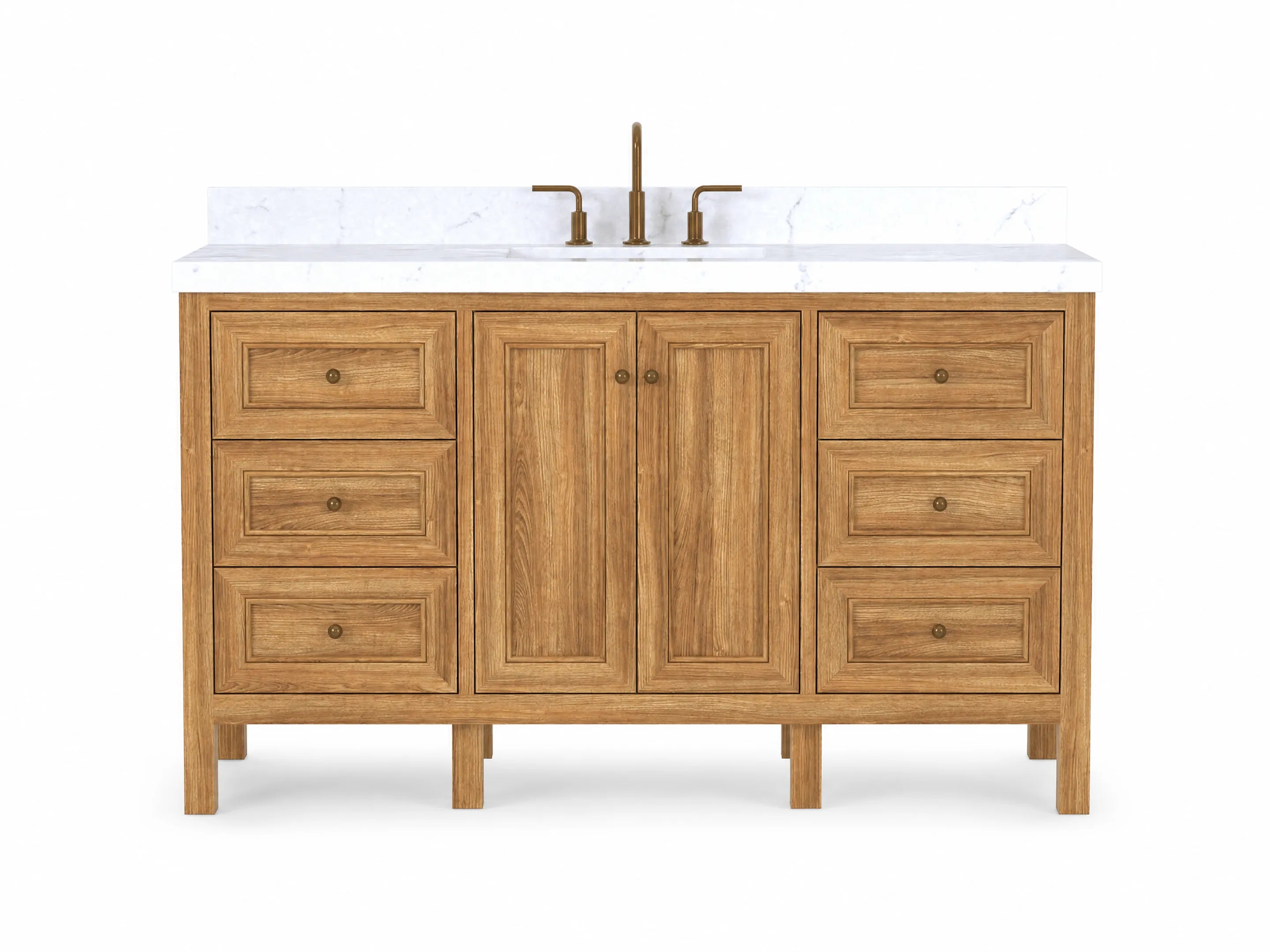 Nashville Teak Wood 60 in. W x 22 in. D Single Sink Bathroom Vanity