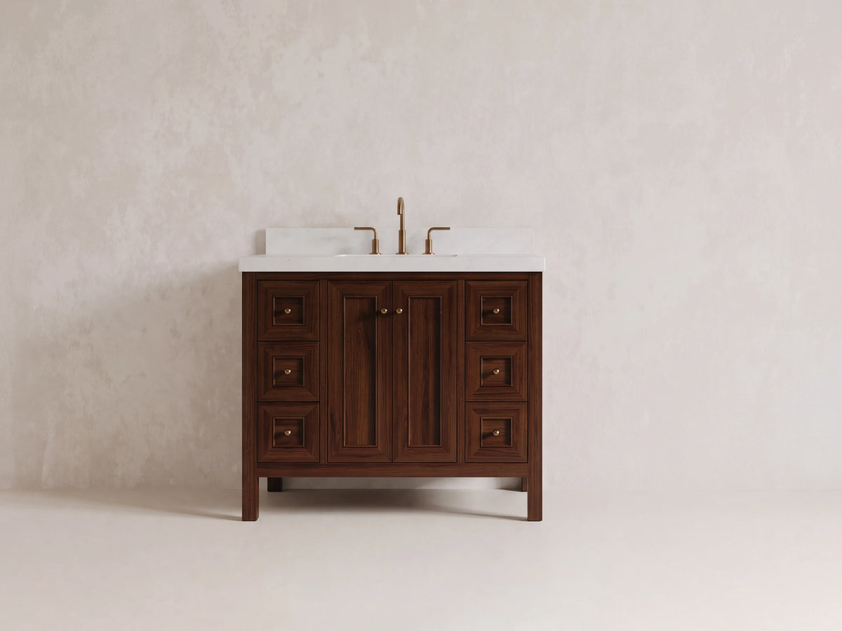Nashville Teak Wood 42 in. W x 22 in. D Single Sink Bathroom Vanity