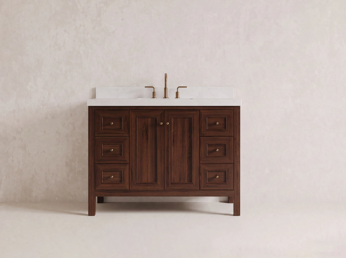 Nashville Teak Wood 48 in. W x 22 in. D Single Sink Bathroom Vanity