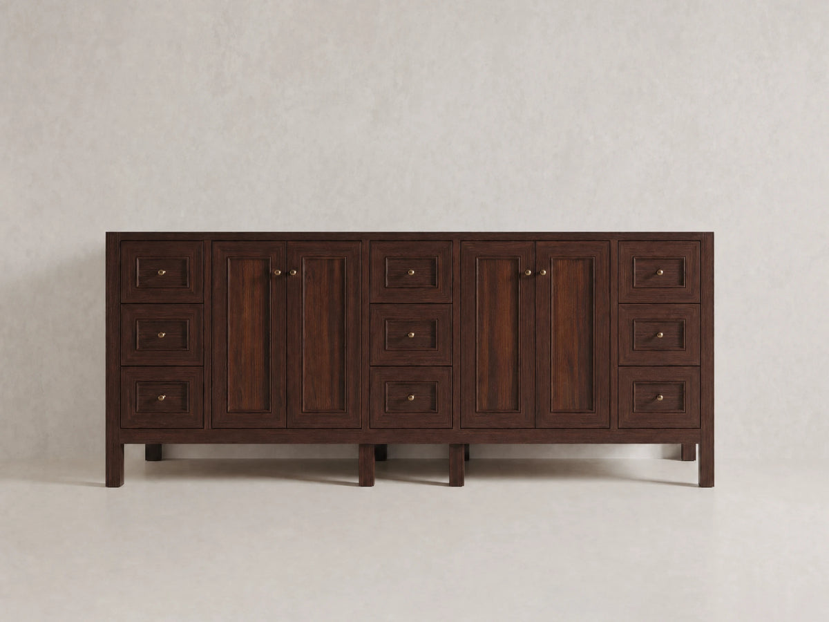 Nashville Teak Wood 84 in. W x 22 in. D Double Sink Bathroom Vanity