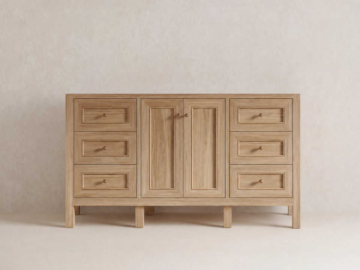 Nashville Teak Wood 60 in. W x 22 in. D Single Sink Bathroom Vanity