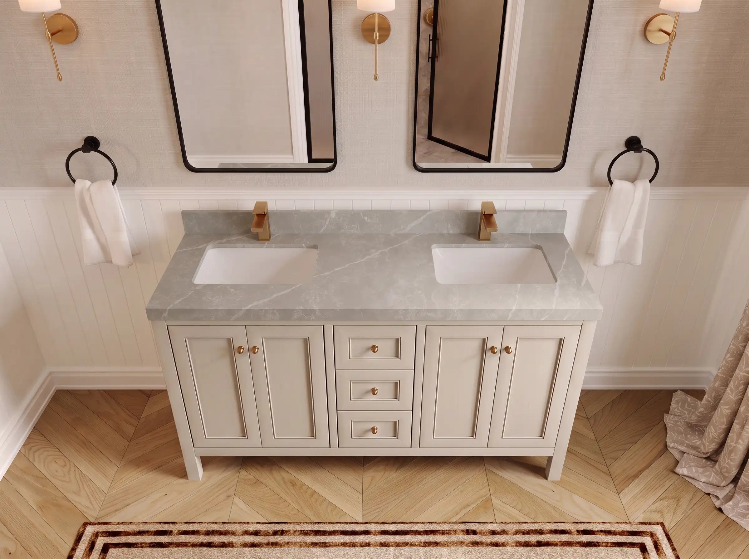 Nashville 60 in. W x 22 in. D Double Sink Bathroom Vanity