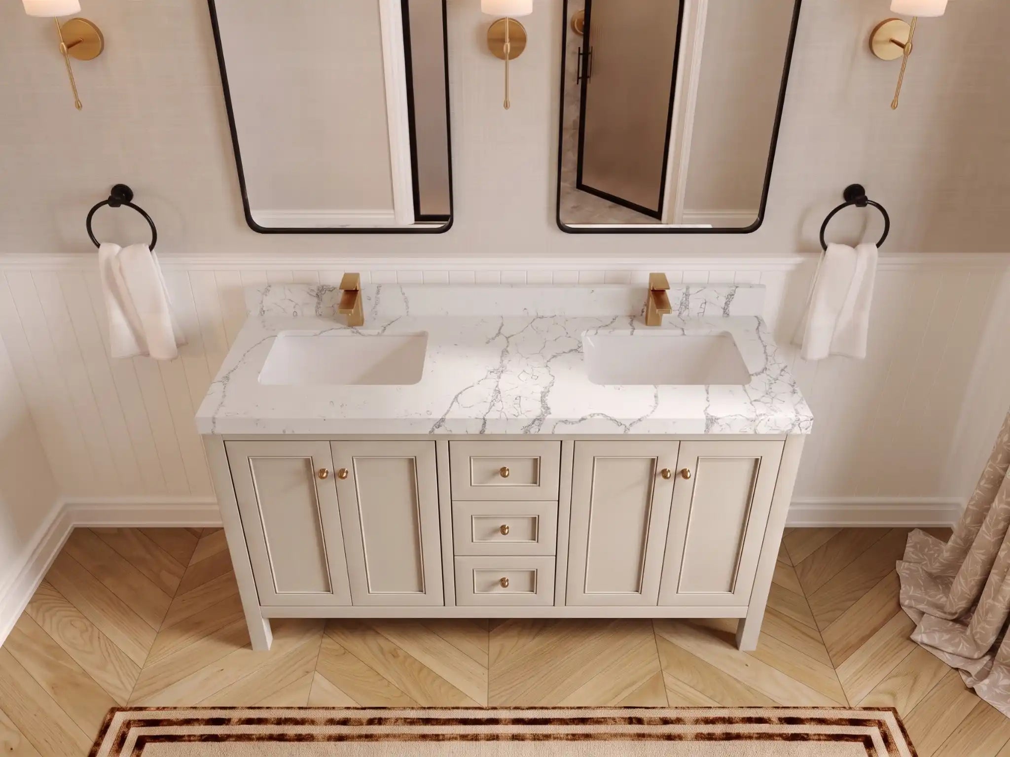 Nashville 60 in. W x 22 in. D Double Sink Bathroom Vanity