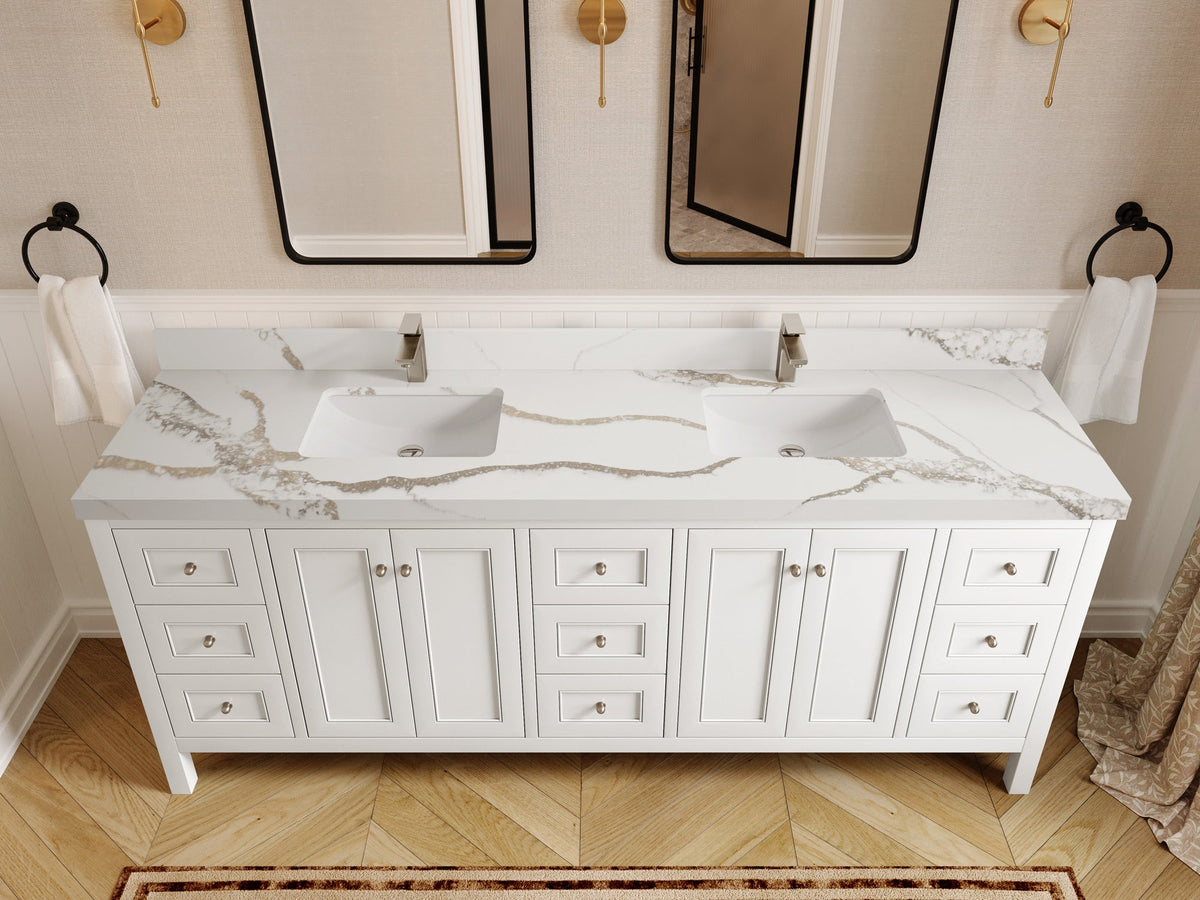 Nashville 84 in W x 22 in D Double Sink Bathroom Vanity