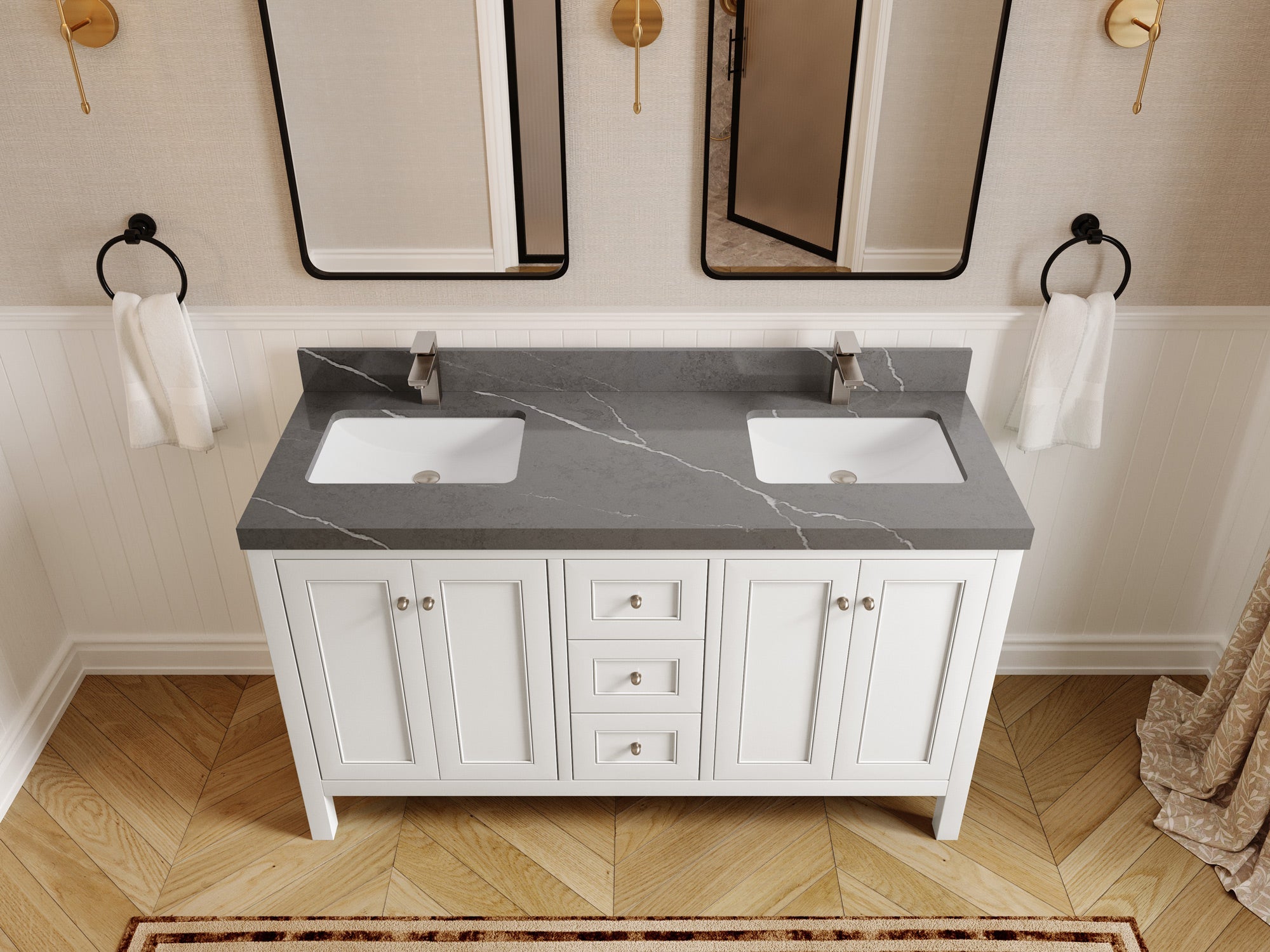Nashville 60 in. W x 22 in. D Double Sink Bathroom Vanity
