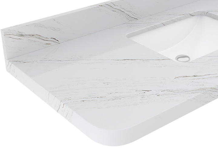 Houston 36 in. W x 22 in. D Free Standing Curved Edge Right Offset Sink Bathroom Vanity - photo 10