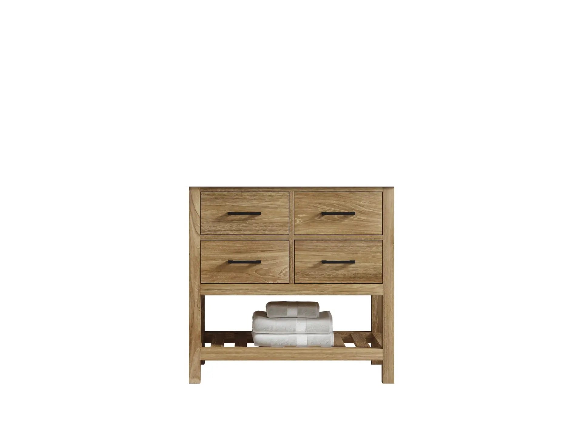 Parker Teak Wood 36 in. W x 22 in. D Center Sink Bathroom Vanity