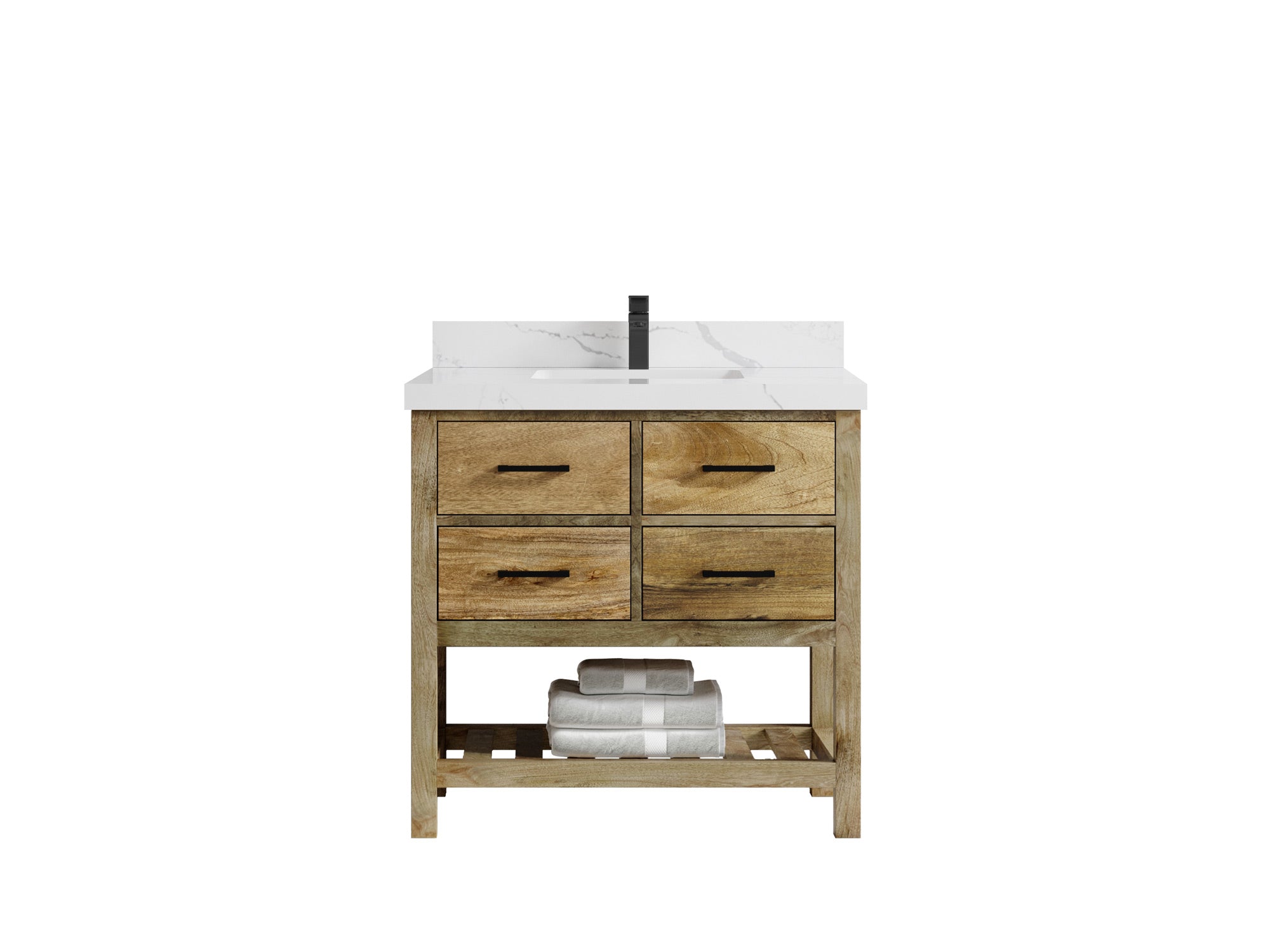 Parker Mango Wood 36 in. W x 22 in. D Center Sink Bathroom Vanity