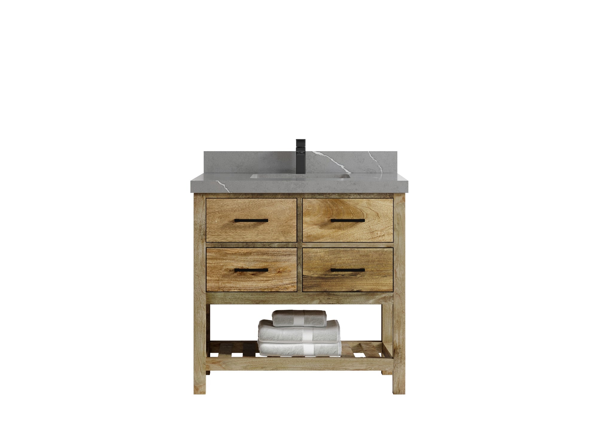 Parker Mango Wood 36 in. W x 22 in. D Center Sink Bathroom Vanity