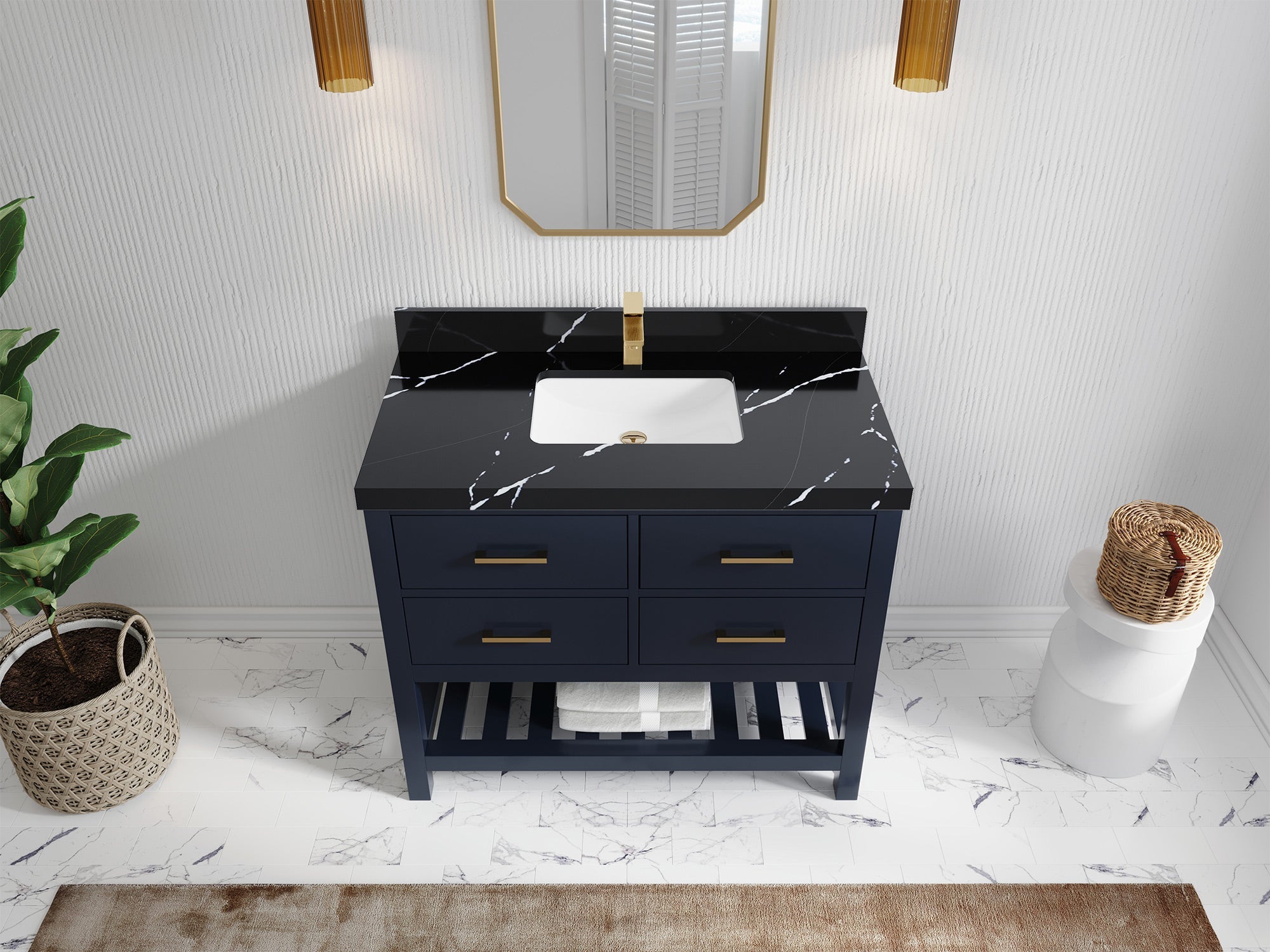 Parker 42 in. W x 22 in. D Single Sink Bathroom Vanity