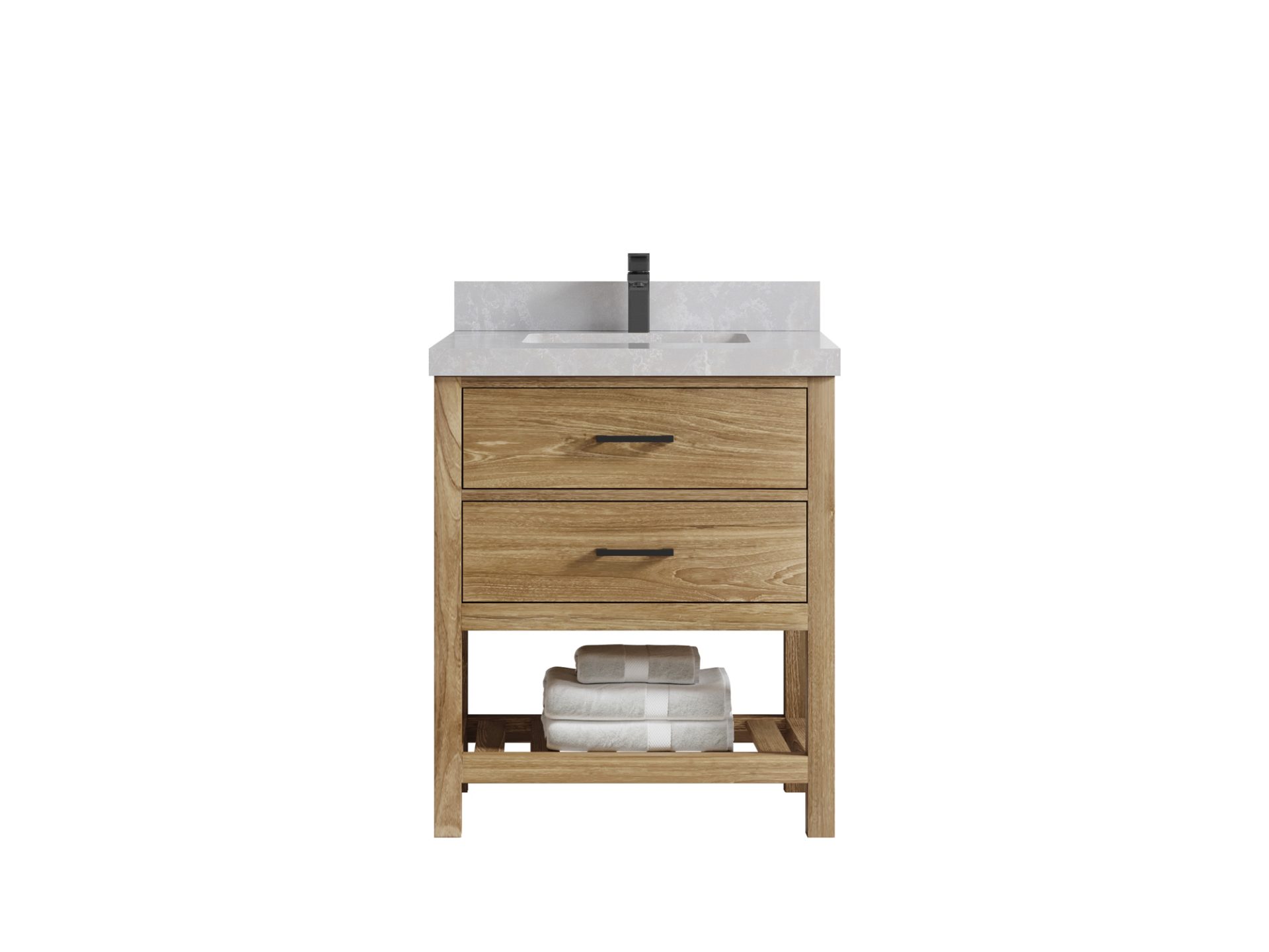 Parker Teak Wood 30 in. W x 22 in. D Single Sink Bathroom Vanity