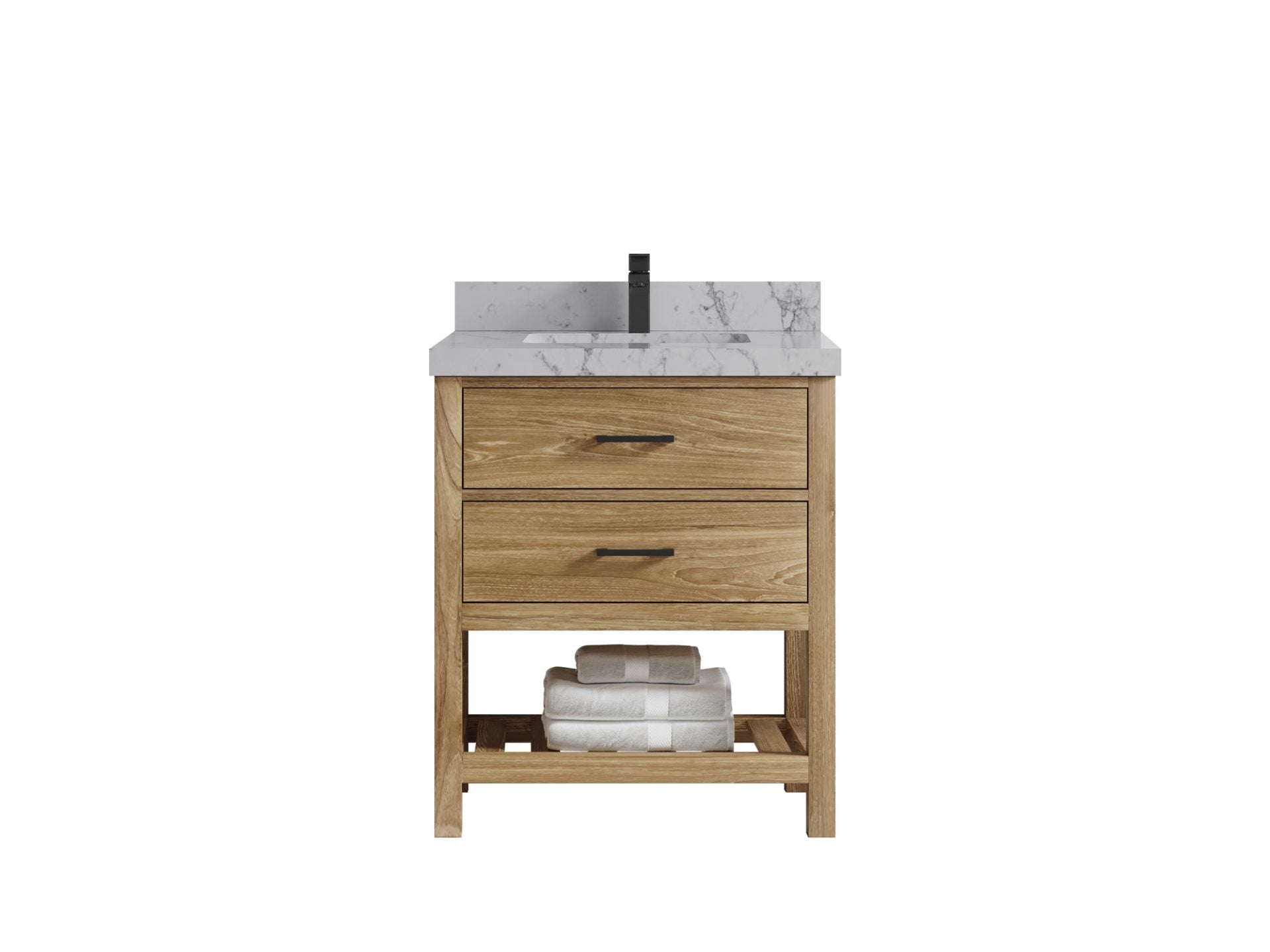 Parker Teak Wood 30 in. W x 22 in. D Single Sink Bathroom Vanity