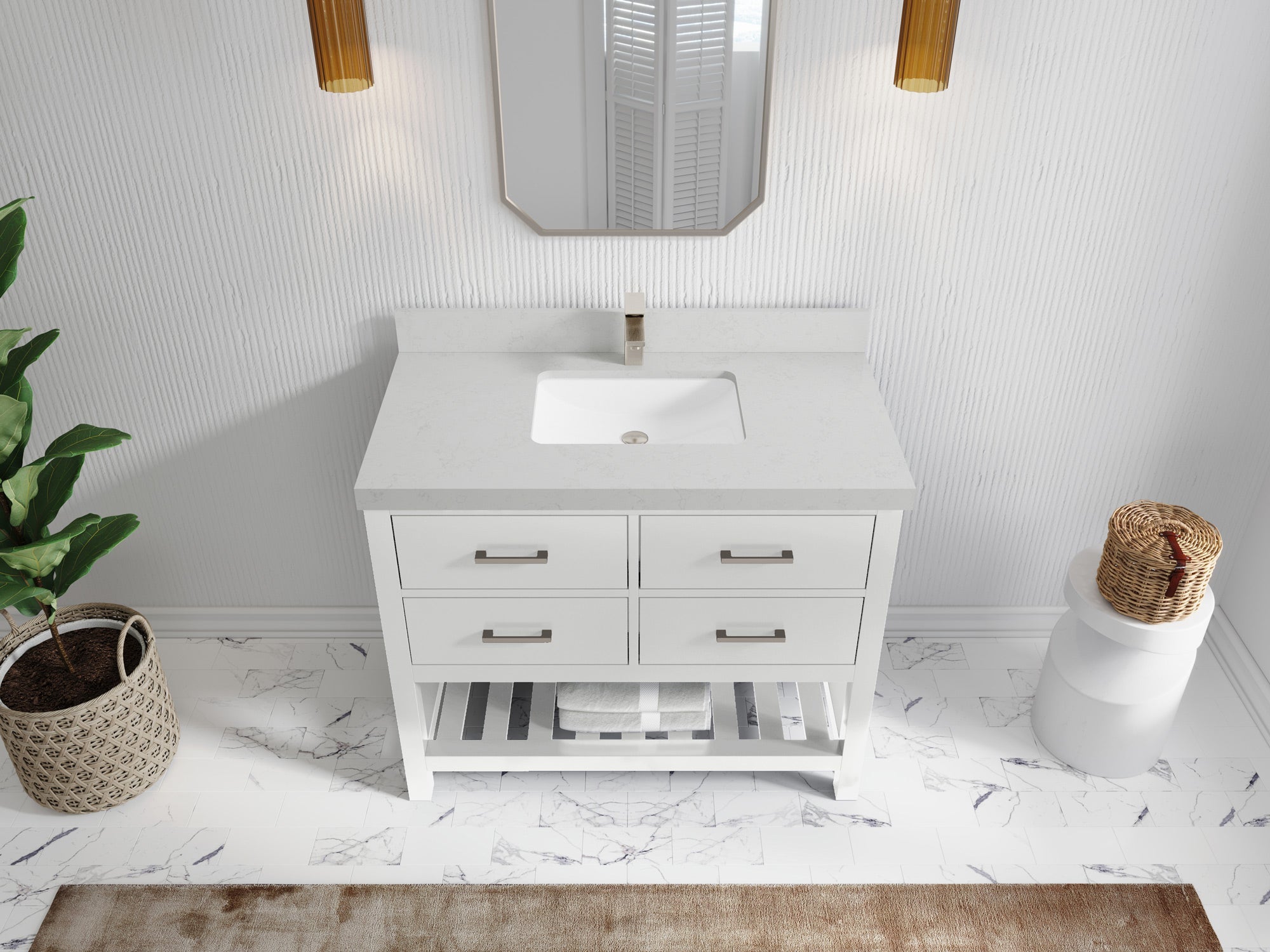 Parker 42 in. W x 22 in. D Single Sink Bathroom Vanity