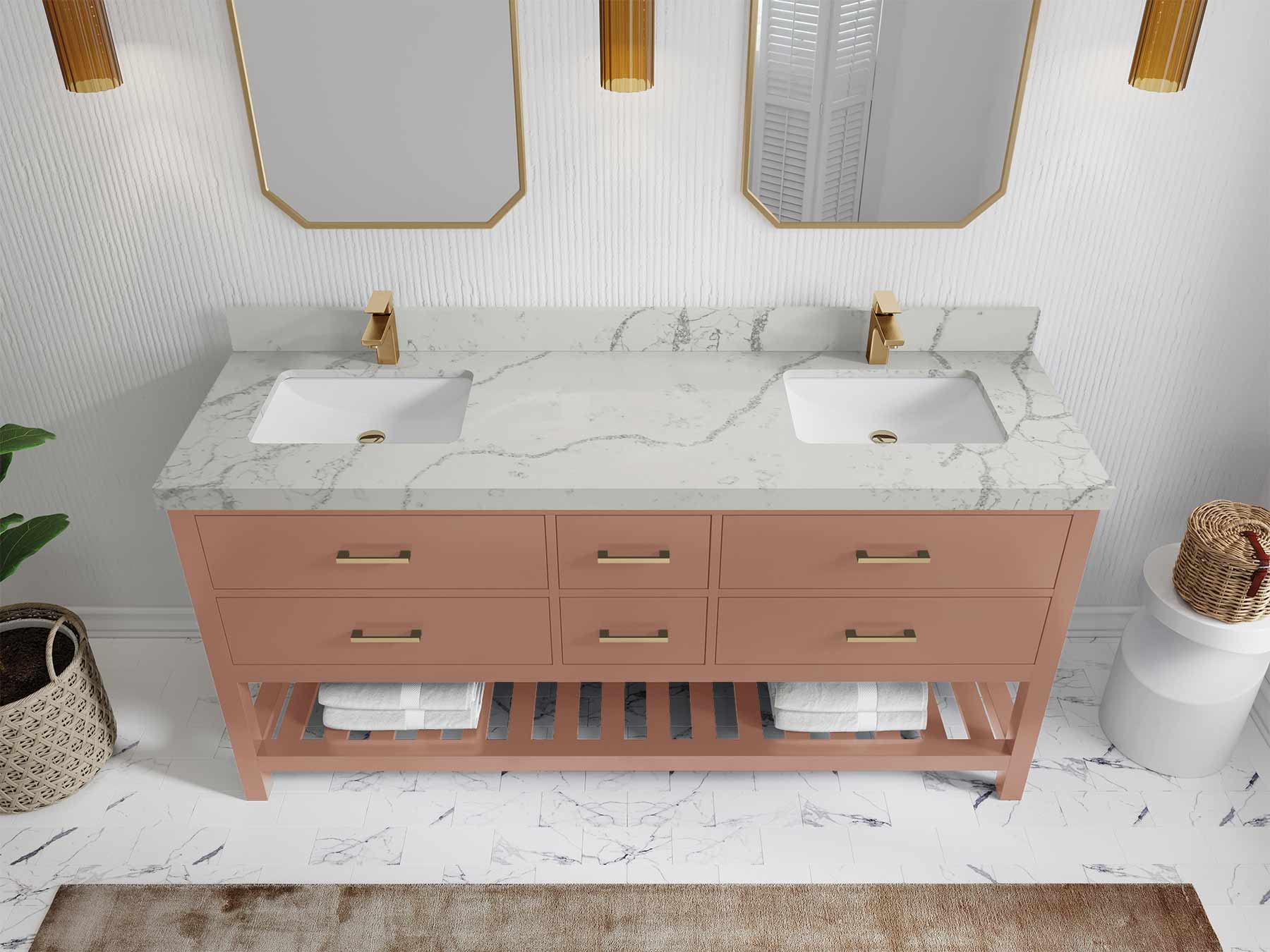 Parker 72 in. W x 22 in. D Double Sink Bathroom Vanity