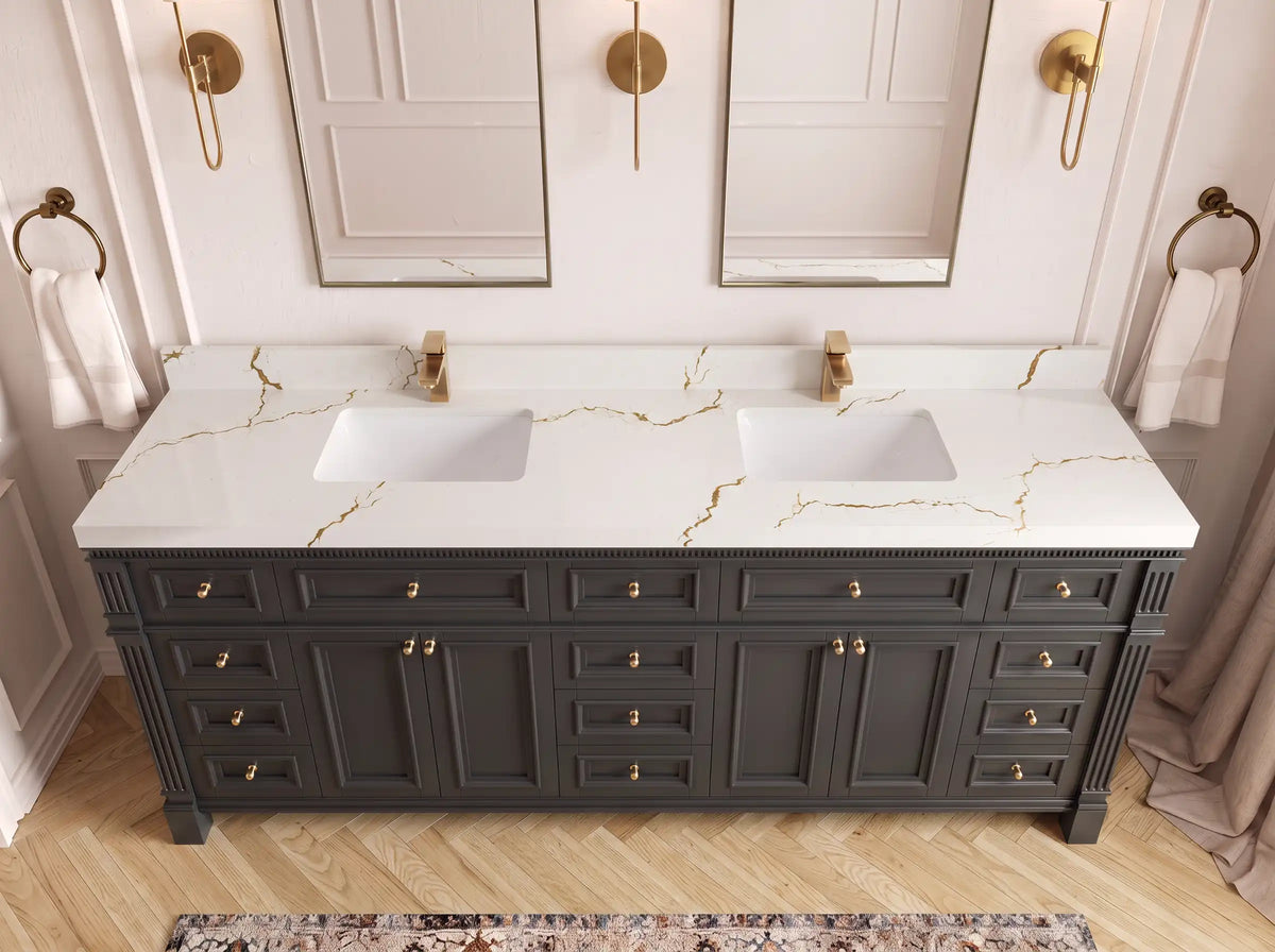 Paris 84 in. W x 22 in. D Double Sink Bathroom Vanity