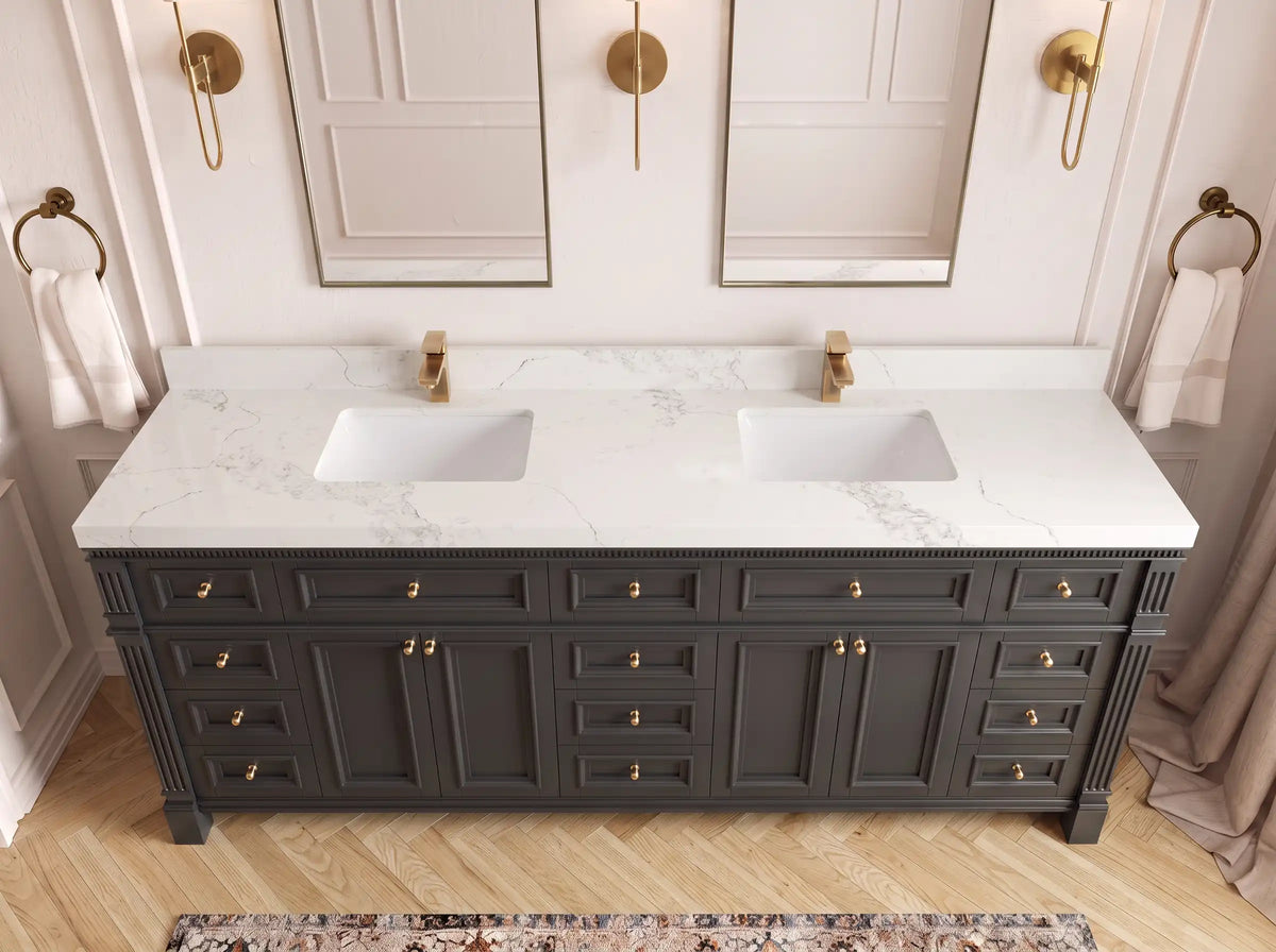 Paris 84 in. W x 22 in. D Double Sink Bathroom Vanity