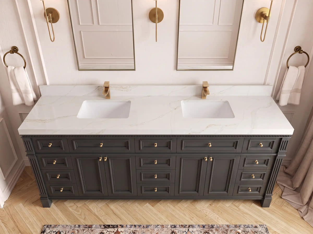 Paris 84 in. W x 22 in. D Double Sink Bathroom Vanity