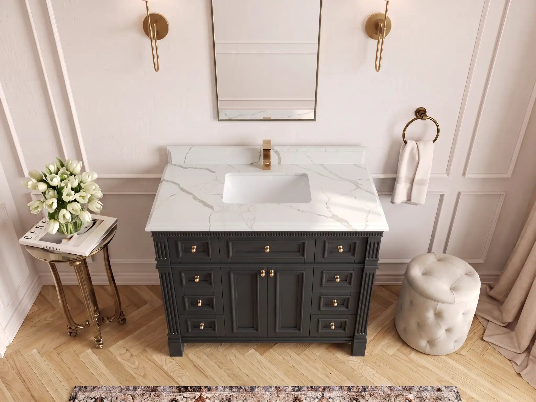Paris 42 in. W x 22 in. D Single Sink Bathroom Vanity