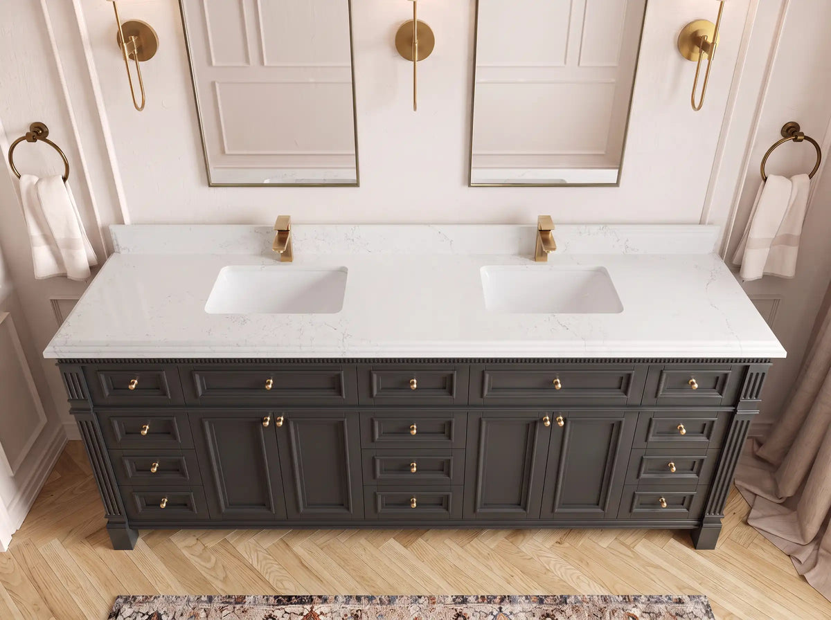 Paris 84 in. W x 22 in. D Double Sink Bathroom Vanity