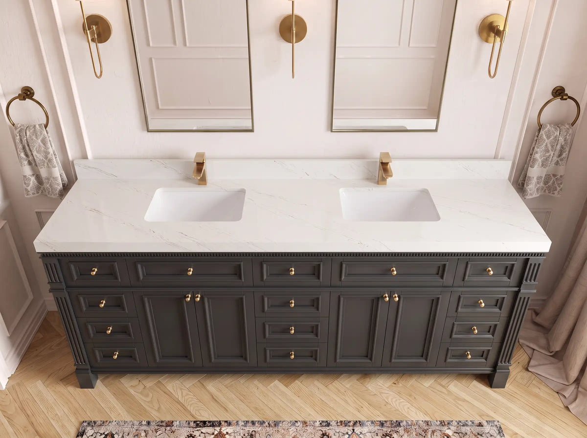 Paris 84 in. W x 22 in. D Double Sink Bathroom Vanity