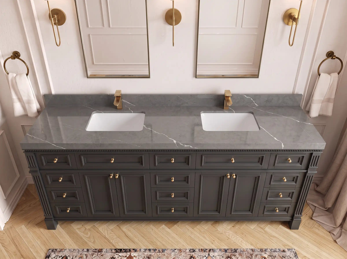 Paris 84 in. W x 22 in. D Double Sink Bathroom Vanity