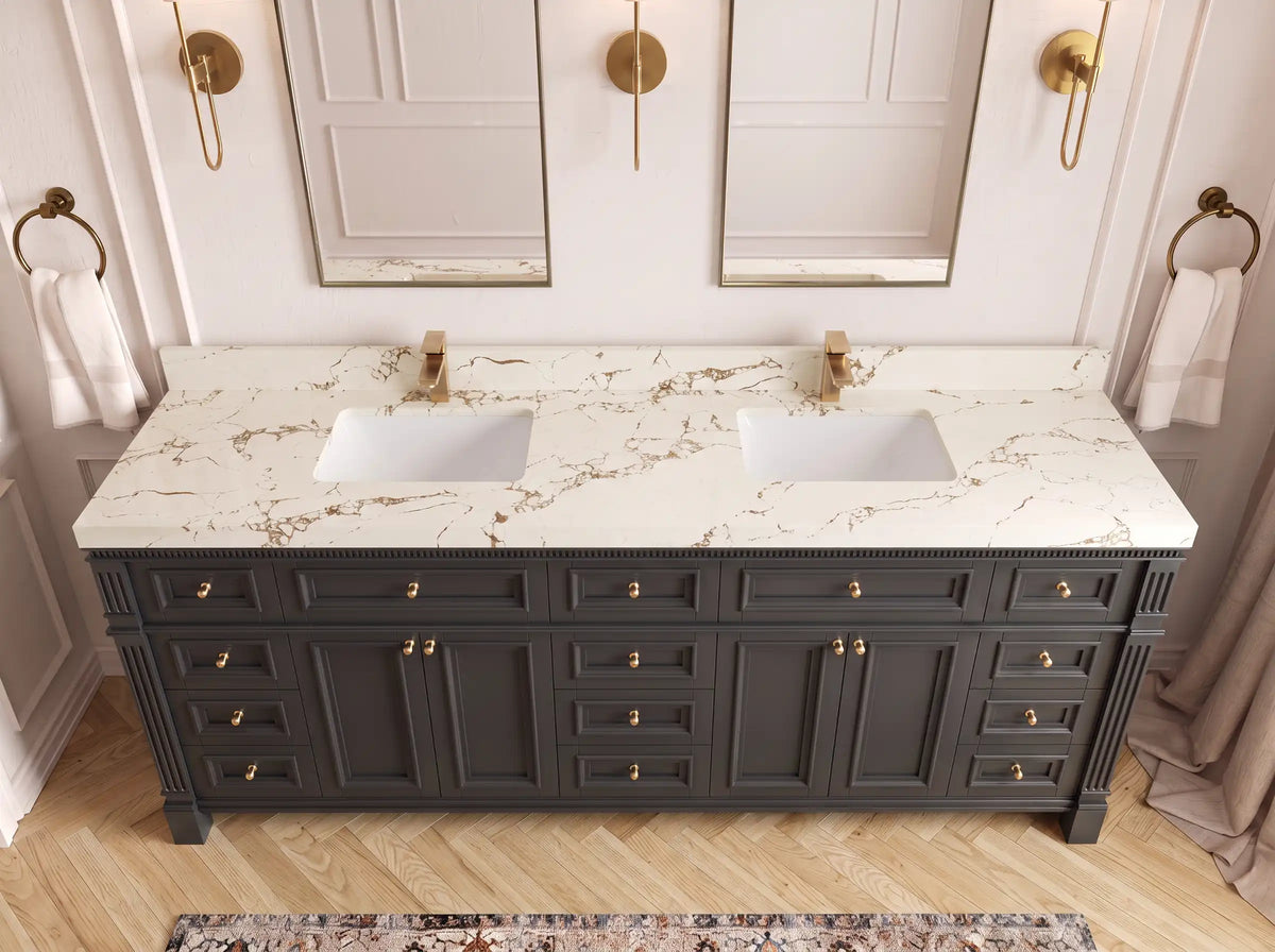 Paris 84 in. W x 22 in. D Double Sink Bathroom Vanity