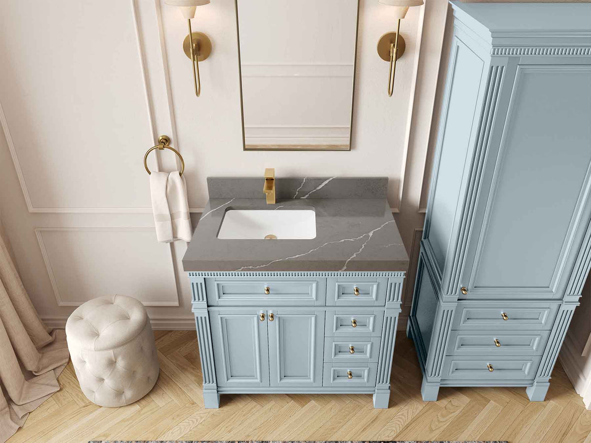 Paris 36 in. W x 22 in. D Left Offset Sink Bathroom Vanity