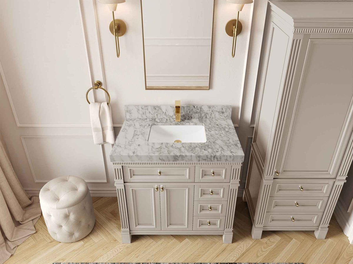 Paris 36 in. W x 22 in. D Bathroom Vanity with Center Sink
