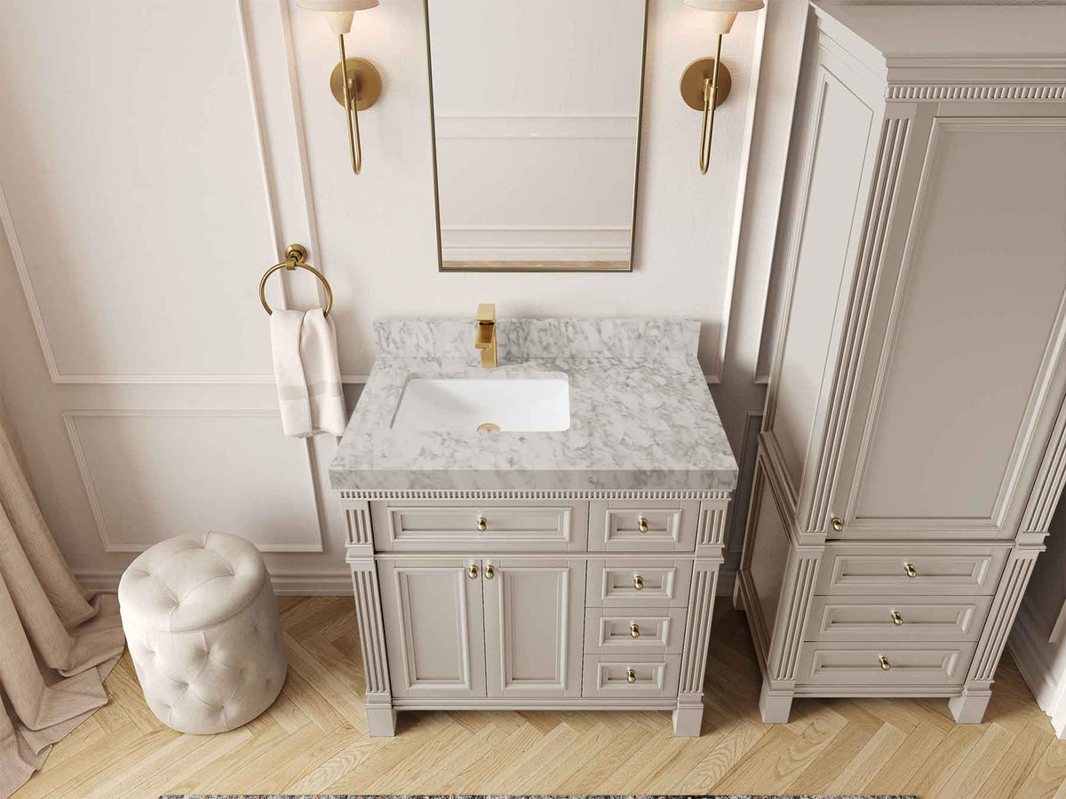 Paris 36 in. W x 22 in. D Left Offset Sink Bathroom Vanity