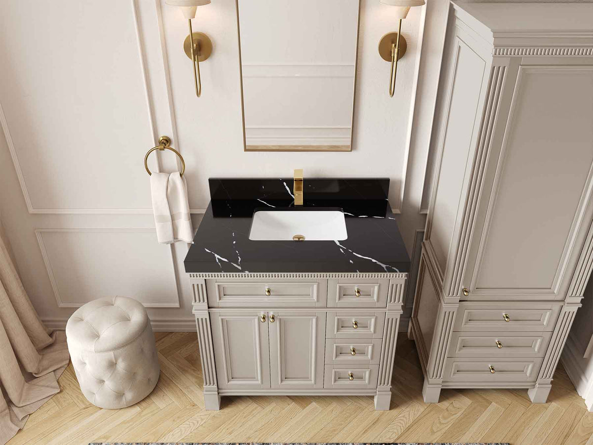 Paris 36 in. W x 22 in. D Bathroom Vanity with Center Sink