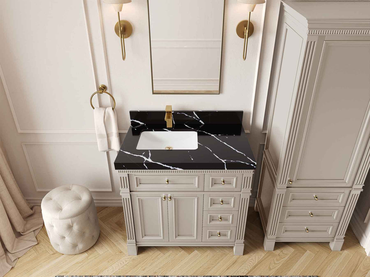 Paris 36 in. W x 22 in. D Left Offset Sink Bathroom Vanity