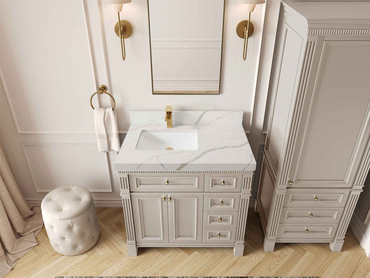 Paris 36 in. W x 22 in. D Left Offset Sink Bathroom Vanity