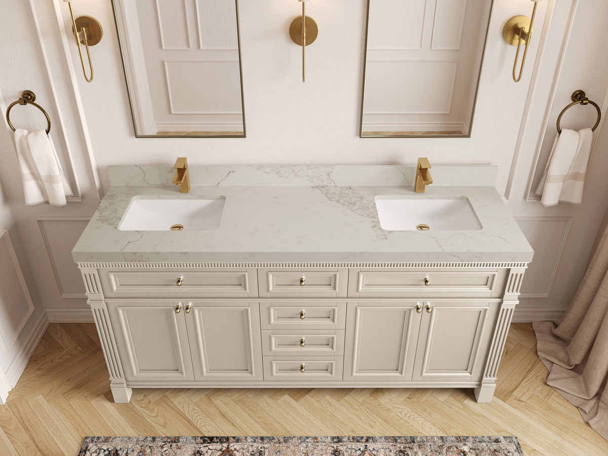 Paris 72 in. W x 22 in. D Double Sink Bathroom Vanity