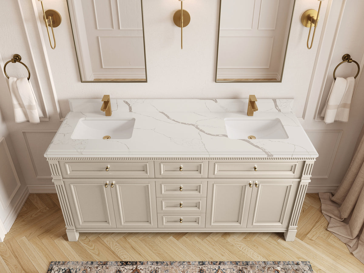 Paris 72 in. W x 22 in. D Double Sink Bathroom Vanity
