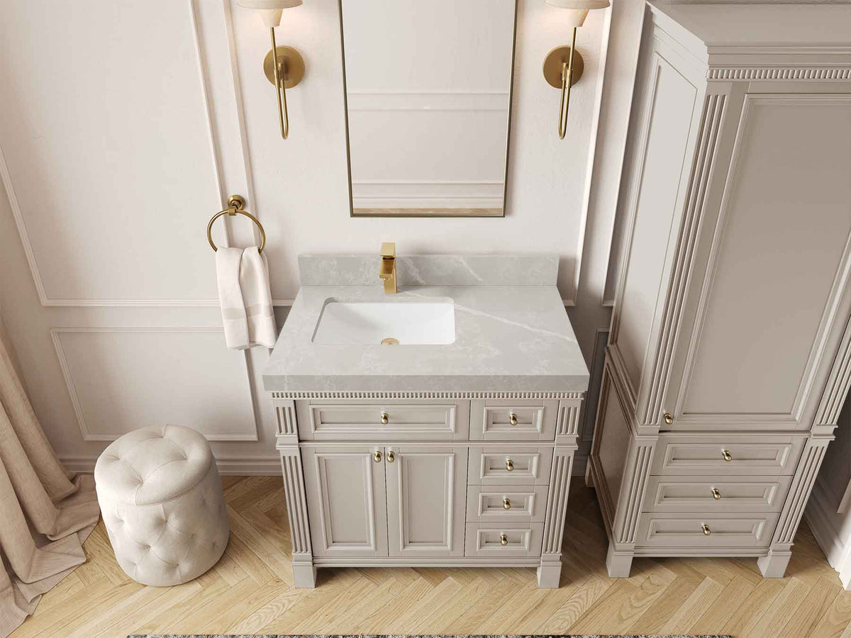 Paris 36 in. W x 22 in. D Left Offset Sink Bathroom Vanity