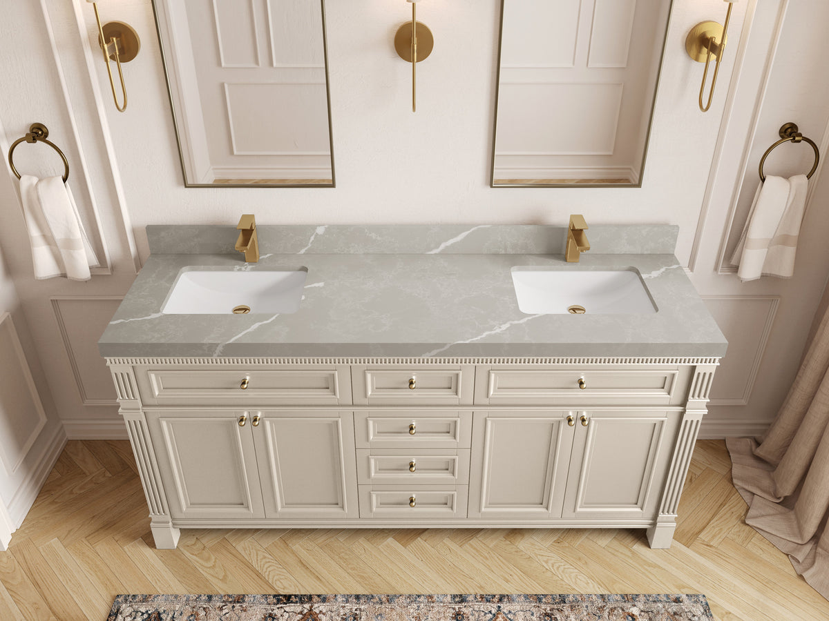 Paris 72 in. W x 22 in. D Double Sink Bathroom Vanity