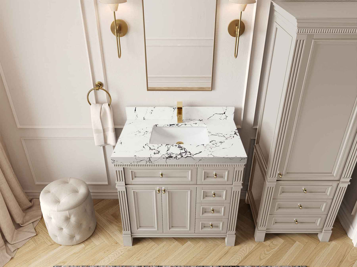 Paris 36 in. W x 22 in. D Bathroom Vanity with Center Sink