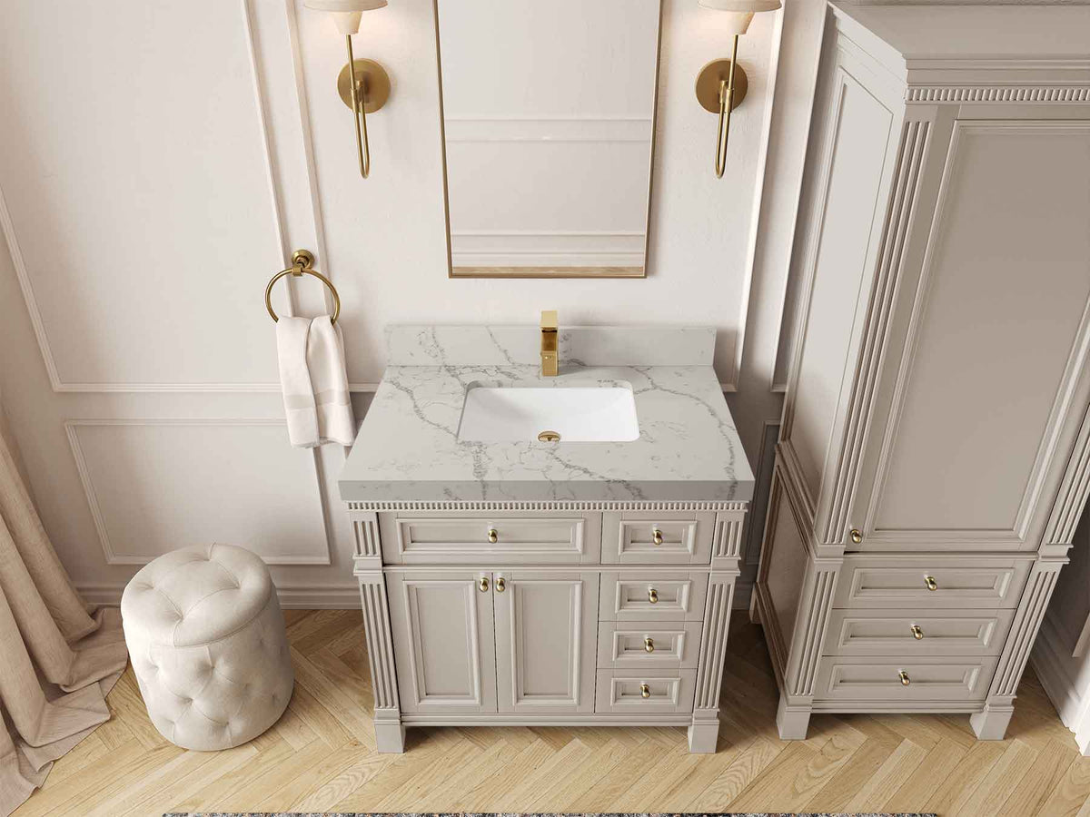 Paris 36 in. W x 22 in. D Bathroom Vanity with Center Sink